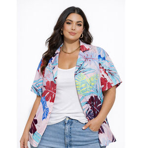 Women’s Plus Size Button Down Hawaiian Short Sleeve Shirt – Size 2XL – NWOT